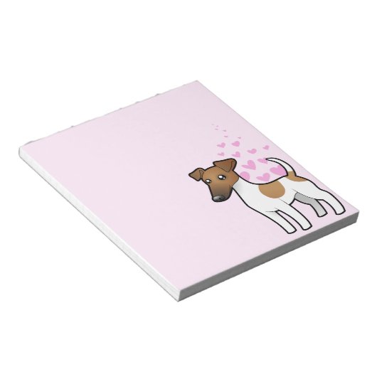 Vloeiende fox terrier Love Notitieblok (Schuin)