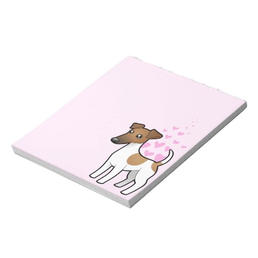 Vloeiende fox terrier Love Notitieblok (Linkerzijde)