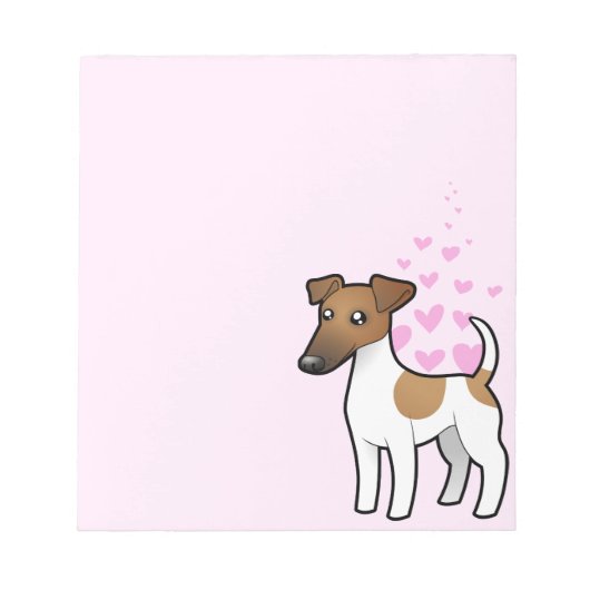 Vloeiende fox terrier Love Notitieblok (Voorkant)