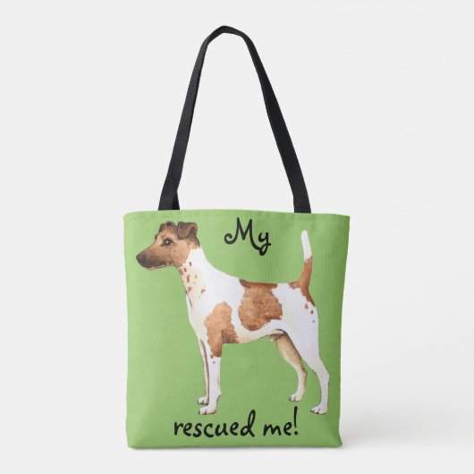 Vloeiende Fox Terrier Rescue Tote Bag (Achterkant)