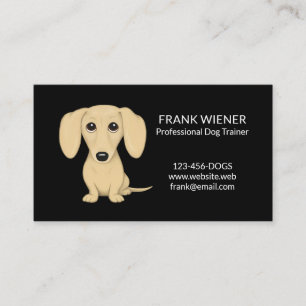 Vloeiende gecoate Cream Blonde Dachshund Cartoon D Visitekaartje