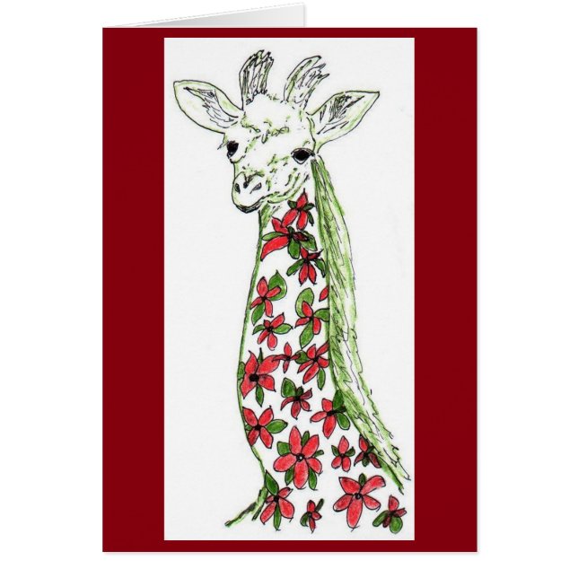 Vloeiende Giraffe & Organic African Space Art Card (Voorkant)