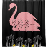 Vloeiende gordijnzwanen douchegordijn (Voorkant)