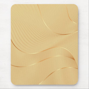 Vloeiende Gouden Lijnen Luxe Abstracte Achtergrond Muismat