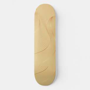 Vloeiende Gouden Lijnen Luxe Abstracte Achtergrond Persoonlijk Skateboard