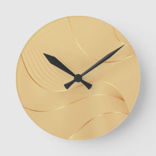 Vloeiende Gouden Lijnen Luxe Abstracte Achtergrond Ronde Klok
