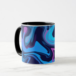 Vloeiende Gradiëntgolven in Blauw en Paars Mok