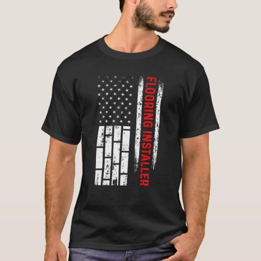 Vloeiende installateurs Contractor USA Vlag Insta T-shirt (Voorkant)