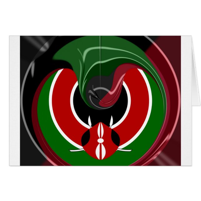 Vloeiende Keniaanse vlag: een modern ontwerp (Voorkant Horizontaal)