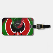 Vloeiende Keniaanse vlag: een modern ontwerp Bagagelabel (Voorkant horizontaal)