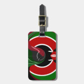 Vloeiende Keniaanse vlag: een modern ontwerp Bagagelabel (Voorkant verticaal)