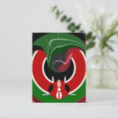 Vloeiende Keniaanse vlag: een modern ontwerp Briefkaart (Staand voorkant)