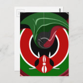 Vloeiende Keniaanse vlag: een modern ontwerp Briefkaart (Voorkant / Achterkant)