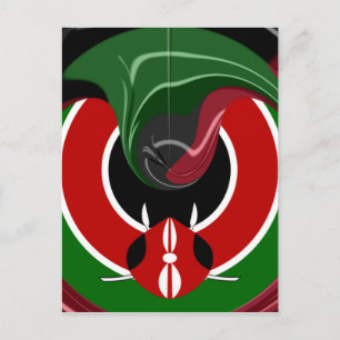 Vloeiende Keniaanse vlag: een modern ontwerp Briefkaart