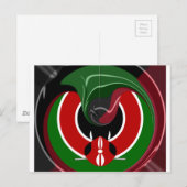 Vloeiende Keniaanse vlag: een modern ontwerp Briefkaart (Voorkant / Achterkant)