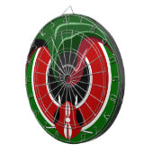 Vloeiende Keniaanse vlag: een modern ontwerp Dartbord (Voorkant Rechts)