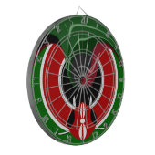 Vloeiende Keniaanse vlag: een modern ontwerp Dartbord (Voorkant Links)