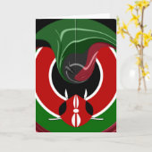 Vloeiende Keniaanse vlag: een modern ontwerp Kaart (Gele Bloem)