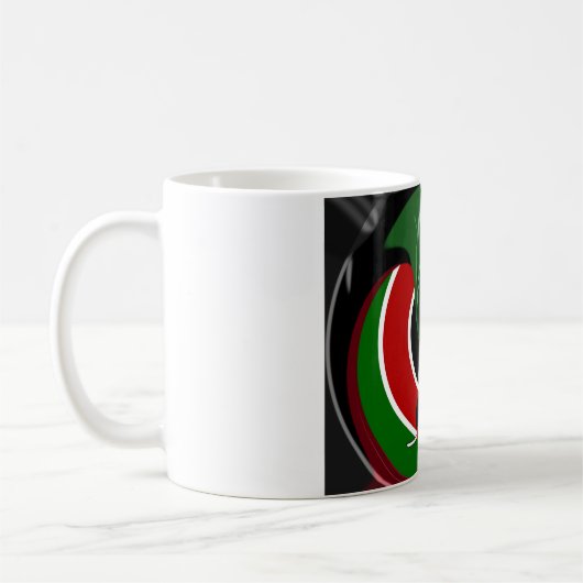 Vloeiende Keniaanse vlag: een modern ontwerp Koffiemok (Links)