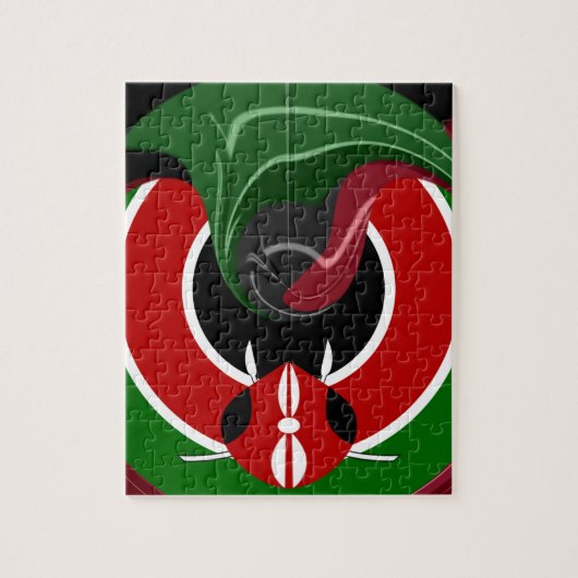 Vloeiende Keniaanse vlag: een modern ontwerp Legpuzzel (Verticaal)