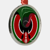 Vloeiende Keniaanse vlag: een modern ontwerp Metalen Ornament (Rechts)