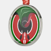 Vloeiende Keniaanse vlag: een modern ontwerp Metalen Ornament (Links)