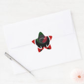 Vloeiende Keniaanse vlag: een modern ontwerp Ster Sticker (Envelop)