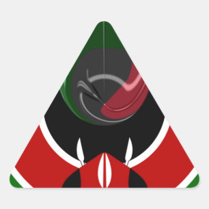 Vloeiende Keniaanse vlag: een modern ontwerp Sticker