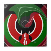 Vloeiende Keniaanse vlag: een modern ontwerp Tegeltje (Voorkant)