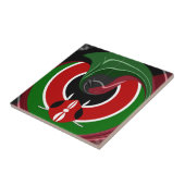 Vloeiende Keniaanse vlag: een modern ontwerp Tegeltje (Zijkant)