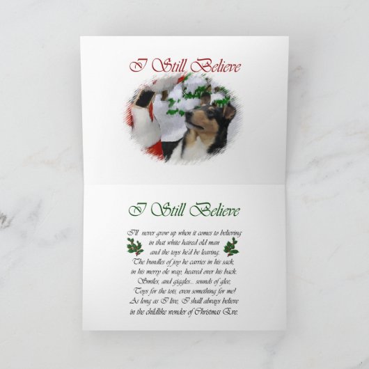 Vloeiende kerstcadeautjes voor Collie Feestdagen Kaart (Binnen)