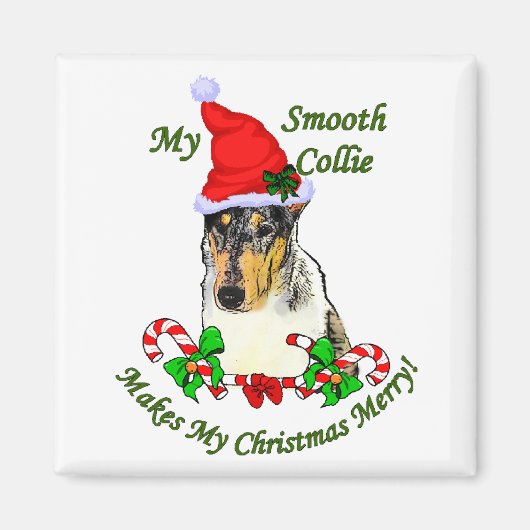 Vloeiende kerstcadeautjes voor Collie Magneet (Voorkant)