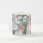 Vloeiende kerstcadeautjes voor Collie Matglas Koffiemok (Voorkant links)