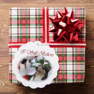 Vloeiende kerstcadeautjes voor Collie Ornament Kaart