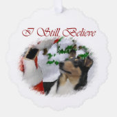 Vloeiende kerstcadeautjes voor Collie Ornament Kaart (Voorkant)