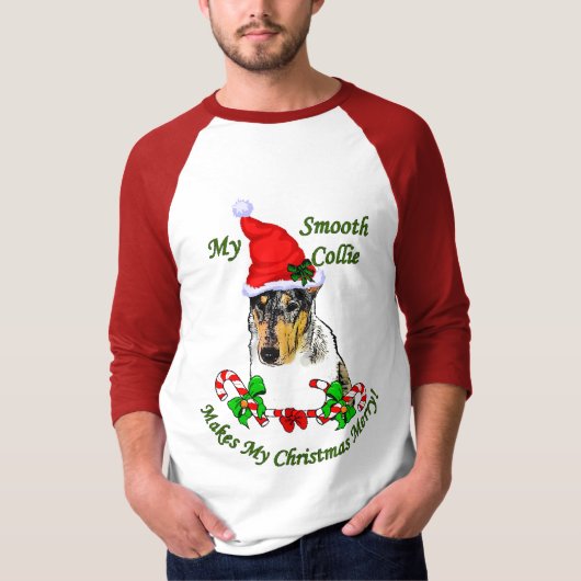 Vloeiende kerstcadeautjes voor Collie T-shirt (Voorkant)