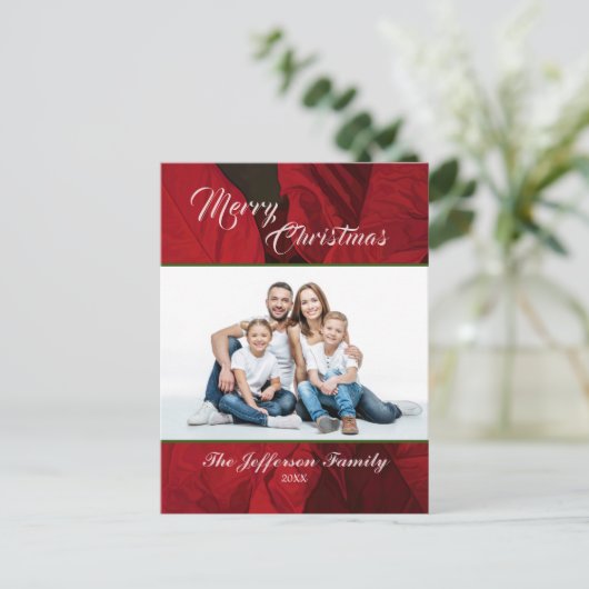Vloeiende kerstfeestdagen Foto personaliseren Briefkaart (Staand voorkant)