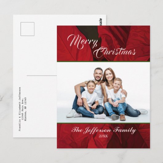Vloeiende kerstfeestdagen Foto personaliseren Briefkaart (Voorkant / Achterkant)