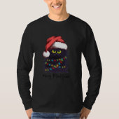 Vloeiende kerstkatten met kerstlichten voor kerstm t-shirt (Voorkant)