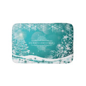 Vloeiende kerstsnowflakes badmat (Voorkant)