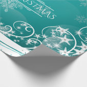 Vloeiende kerstsnowflakes cadeaupapier (Hoek)