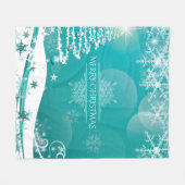 Vloeiende kerstsnowflakes fleece deken (Voorkant (Horizontaal))