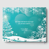 Vloeiende kerstsnowflakes gastenboek (Achterkant)