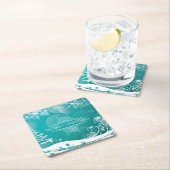 Vloeiende kerstsnowflakes kartonnen onderzetters (Insitu)