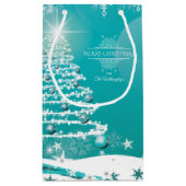 Vloeiende kerstsnowflakes klein cadeauzakje (Achterkant)