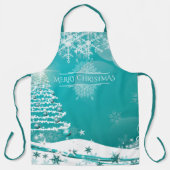 Vloeiende kerstsnowflakes schort (Voorkant)