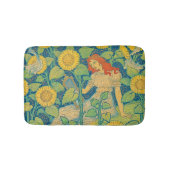 Vloeiende kindervrouw in zonnebloempitten badmat (Voorkant)