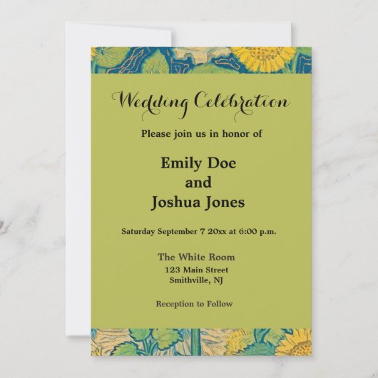 Vloeiende kindervrouw in zonnebloempitten kaart (Voorkant)