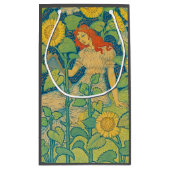 Vloeiende kindervrouw in zonnebloempitten klein cadeauzakje (Achterkant)