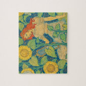 Vloeiende kindervrouw in zonnebloempitten legpuzzel (Verticaal)